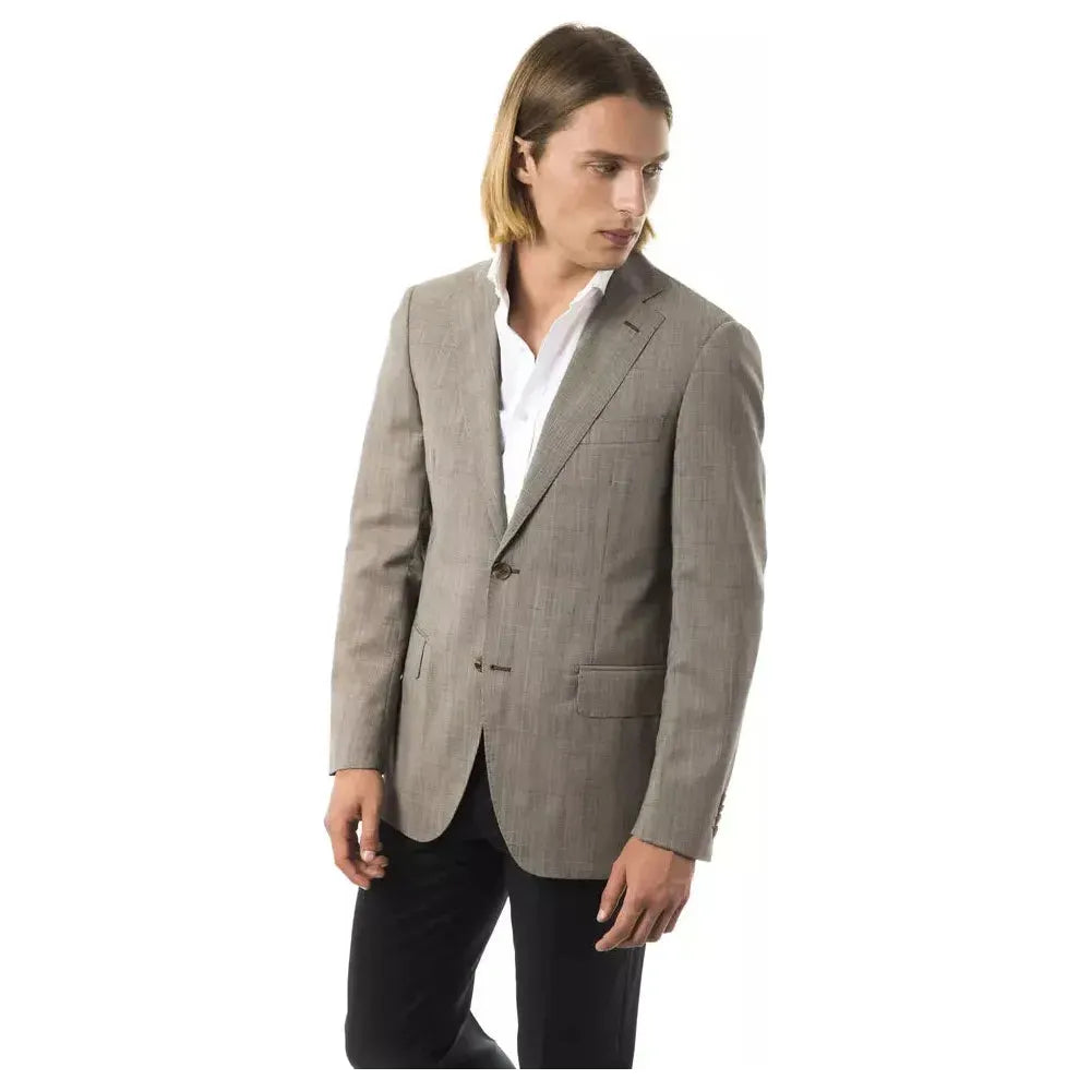 Uominitaliani Gray Wool Men's Blazer Uominitaliani Dim Gray