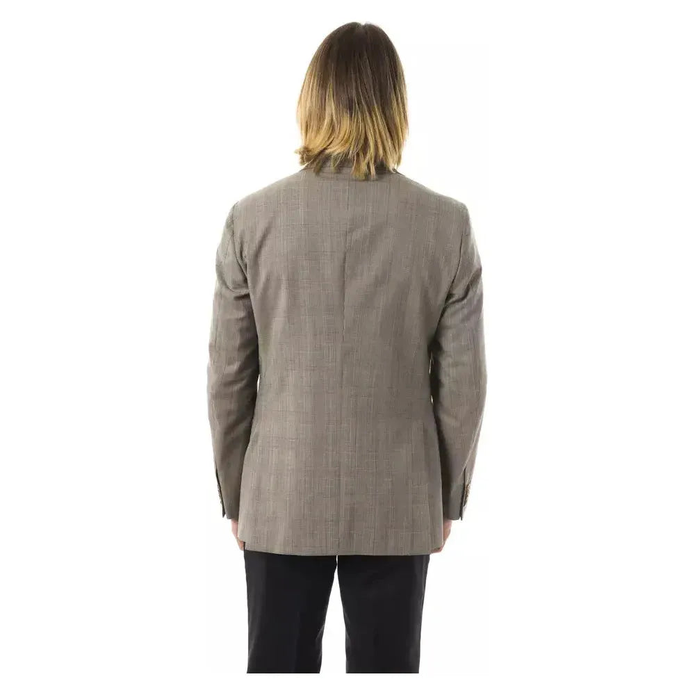 Uominitaliani Gray Wool Men's Blazer Uominitaliani Dim Gray