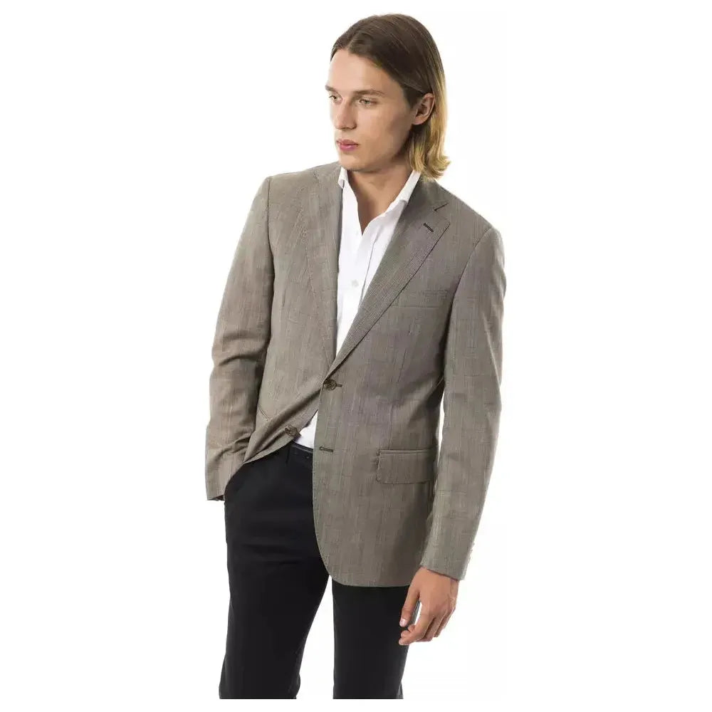 Uominitaliani Gray Wool Men's Blazer Uominitaliani Dim Gray