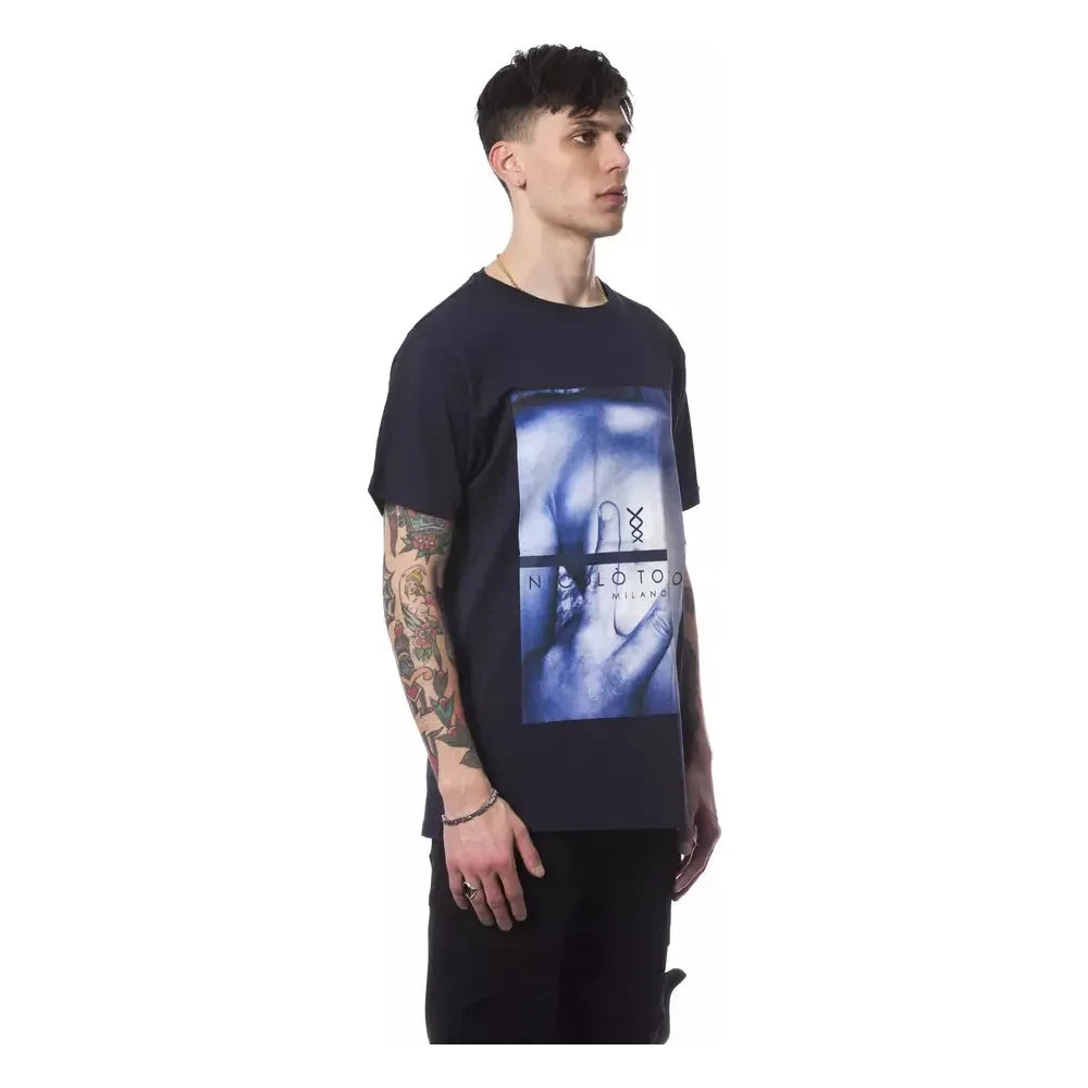 Nicolo Tonetto Blue Cotton Men T-Shirt Nicolo Tonetto Gray
