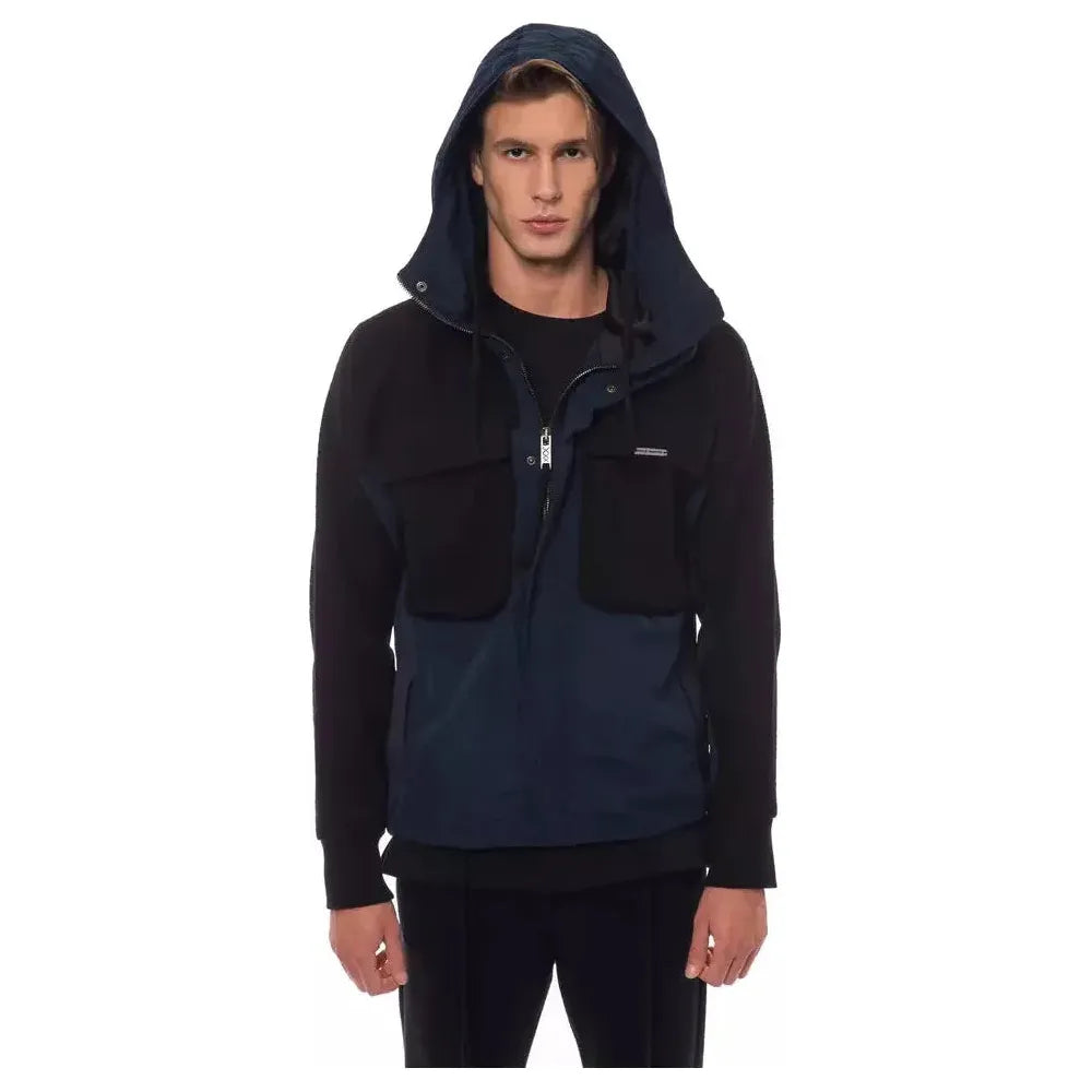 Nicolo Tonetto Black Wool Men's Hooded Jacket Coats & Jackets Nicolo Tonetto Black