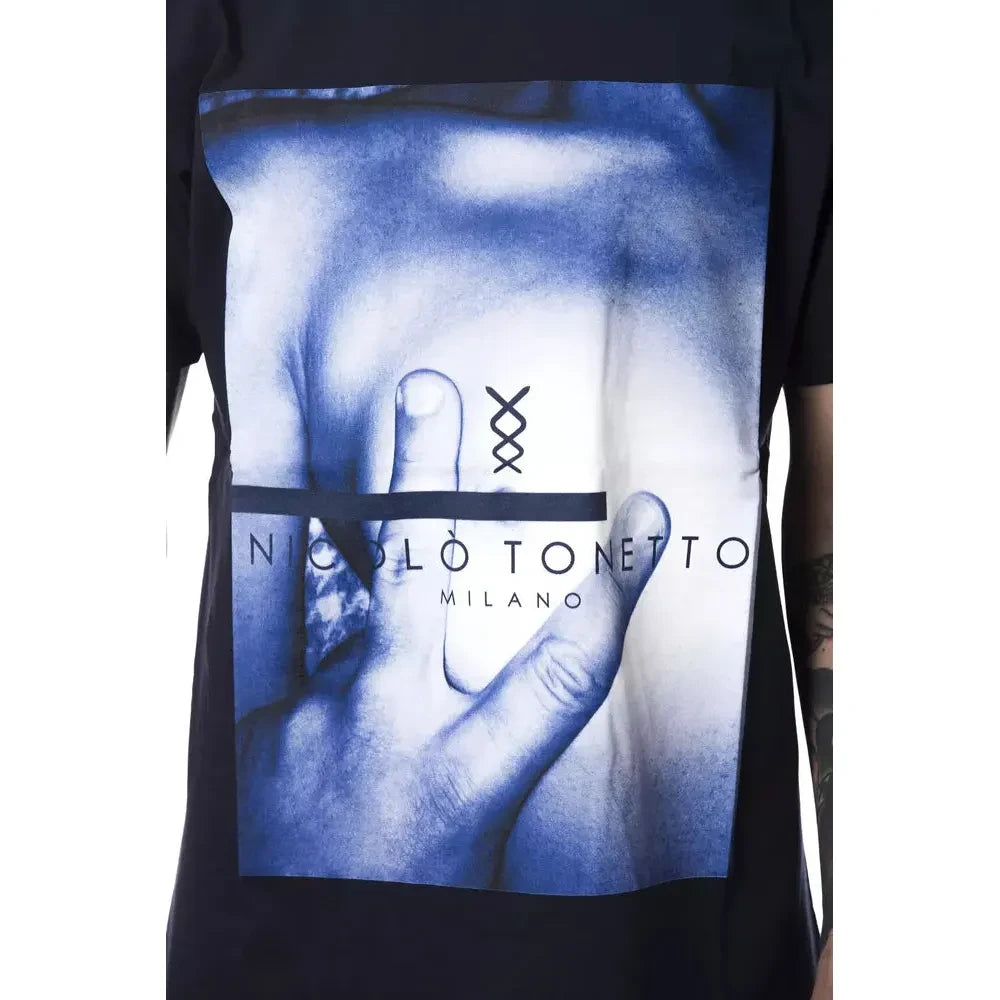 Nicolo Tonetto Blue Cotton Men T-Shirt Nicolo Tonetto Lavender