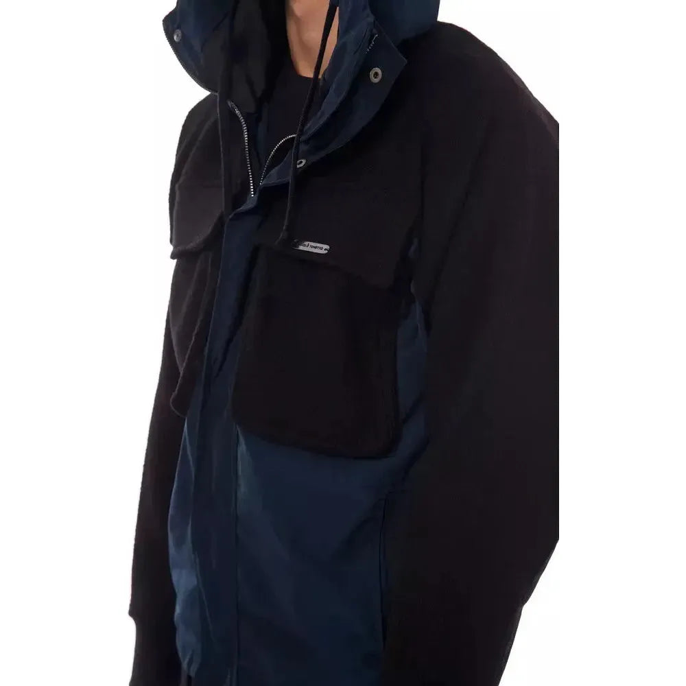 Nicolo Tonetto Black Wool Men's Hooded Jacket Coats & Jackets Nicolo Tonetto Black