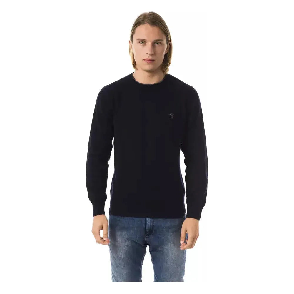 Uominitaliani Blue Wool Men Sweater Uominitaliani Dark Slate Gray