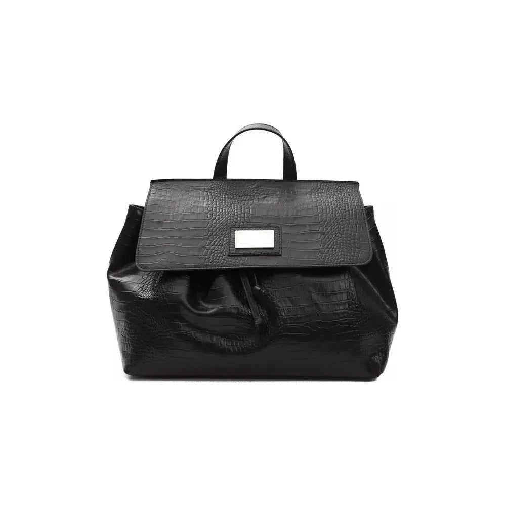 Pompei Donatella Black Leather Women Shoulder Bag PO-5824