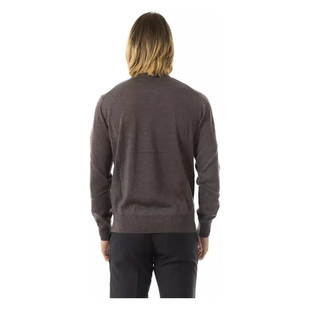 Uominitaliani Gray Merino Wool Men Sweater Uominitaliani Dark Slate Gray