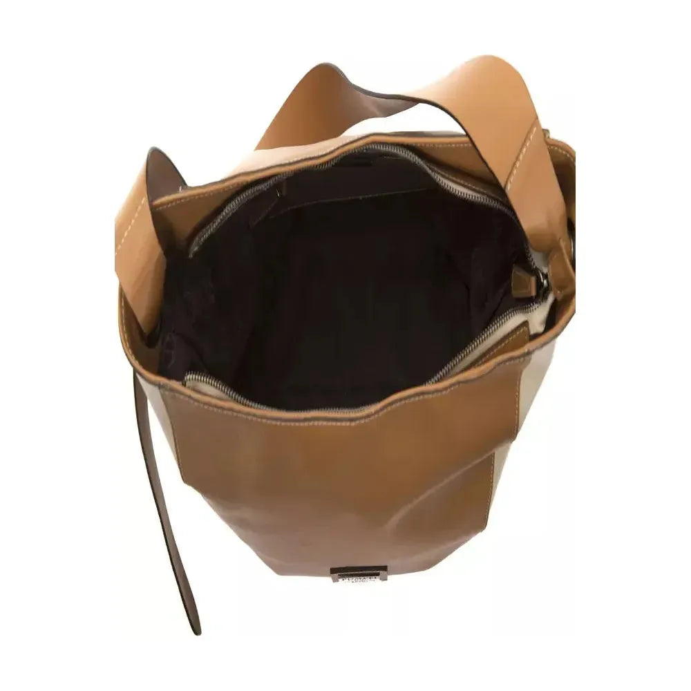 Pompei Donatella Brown Leather Women Shoulder Bag PO-5841