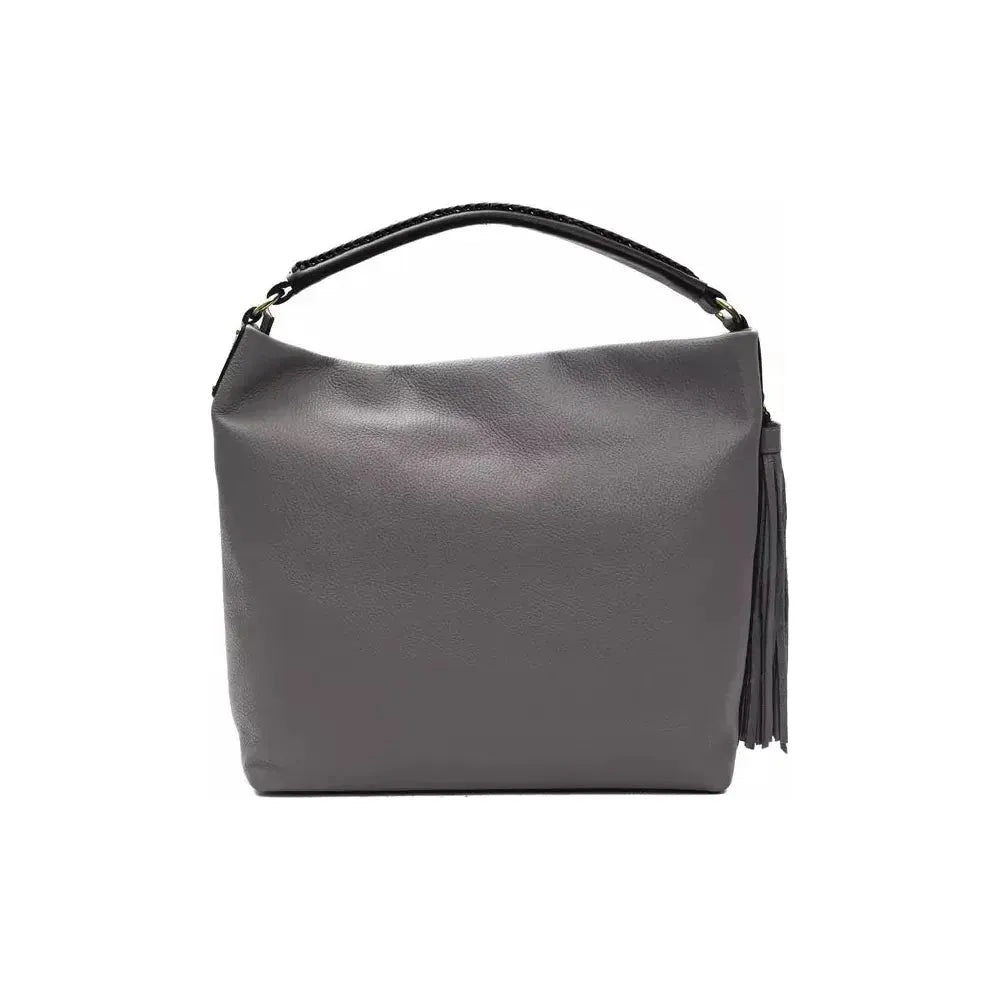 Pompei Donatella Gray Leather Women Shoulder Bag PO-5800