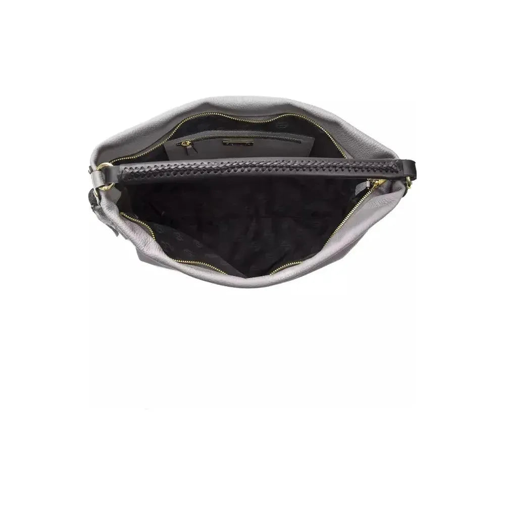 Pompei Donatella Gray Leather Women Shoulder Bag PO-5800