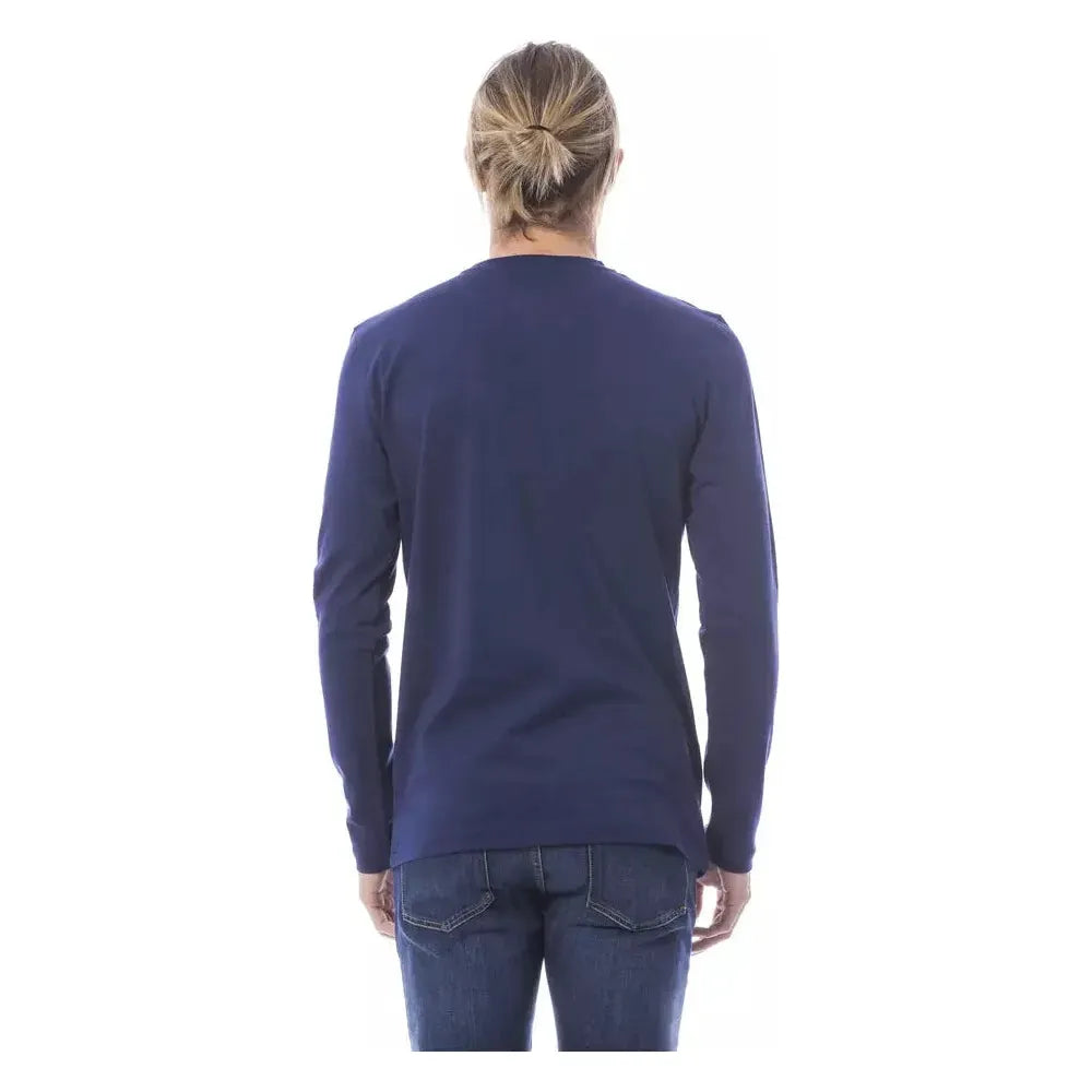 Verri Blue Cotton Men T-Shirt Verri Dark Slate Gray