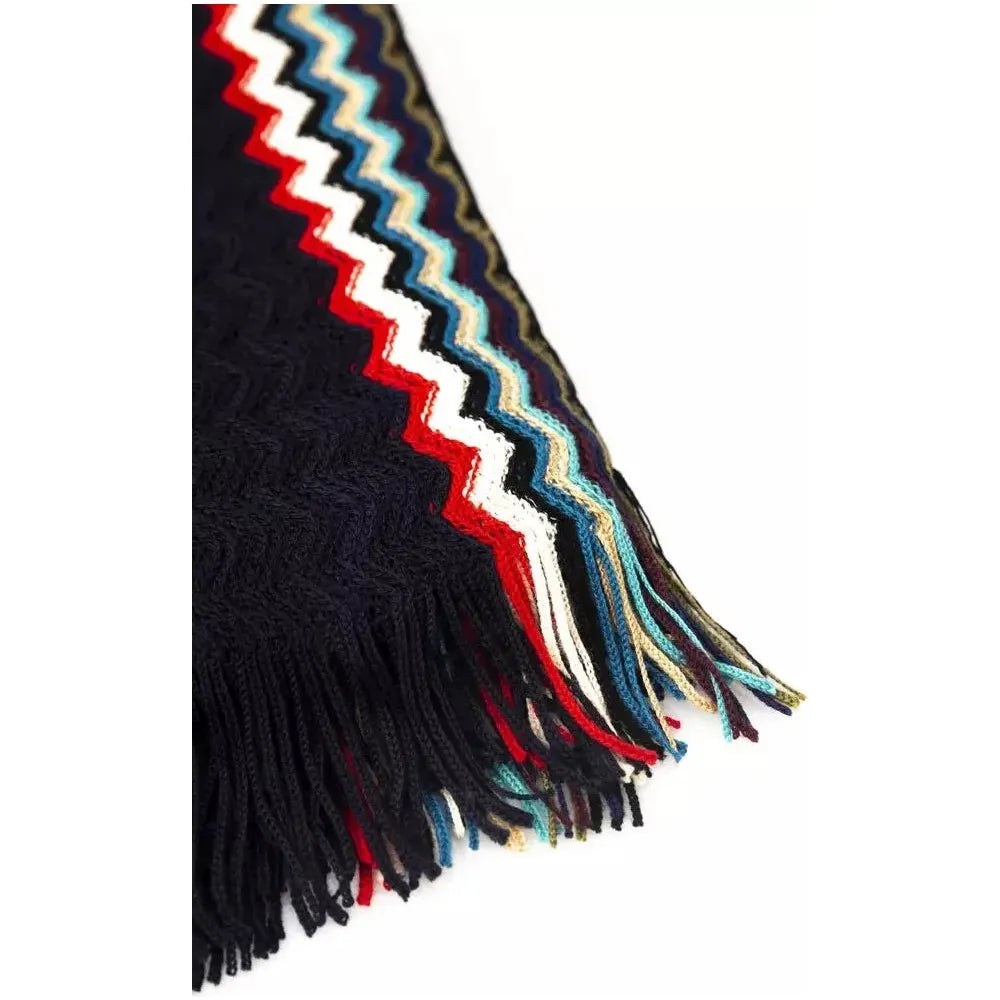 Missoni Black Wool Men Scarf Missoni Tan