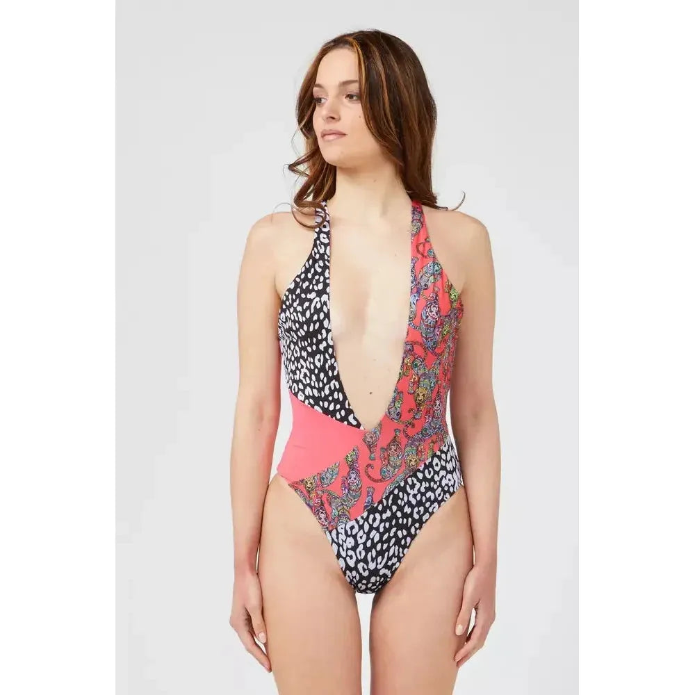 Custo Barcelona Fuchsia Polyester Women Swimsuit Custo Barcelona Light Gray