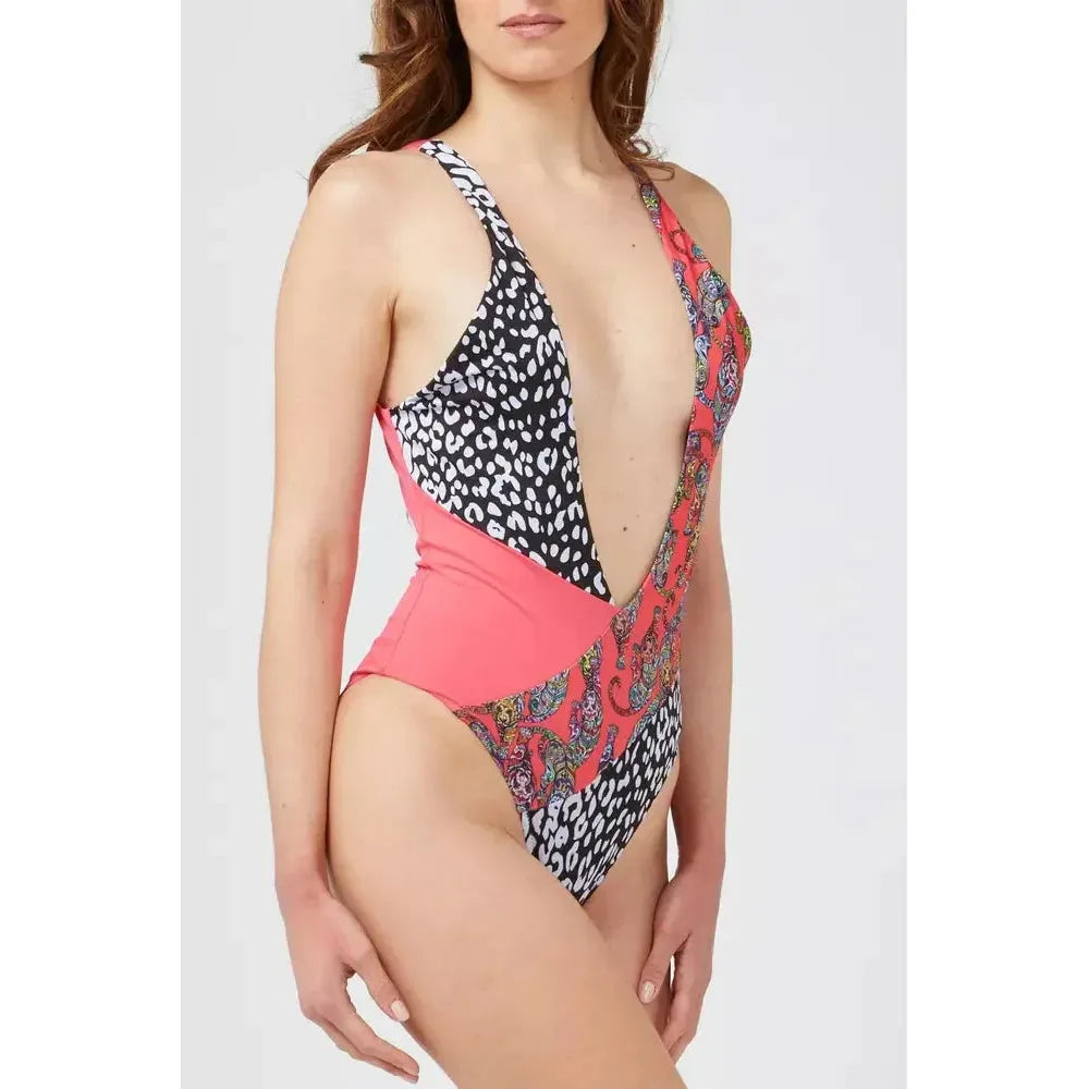 Custo Barcelona Fuchsia Polyester Women Swimsuit Custo Barcelona Light Gray