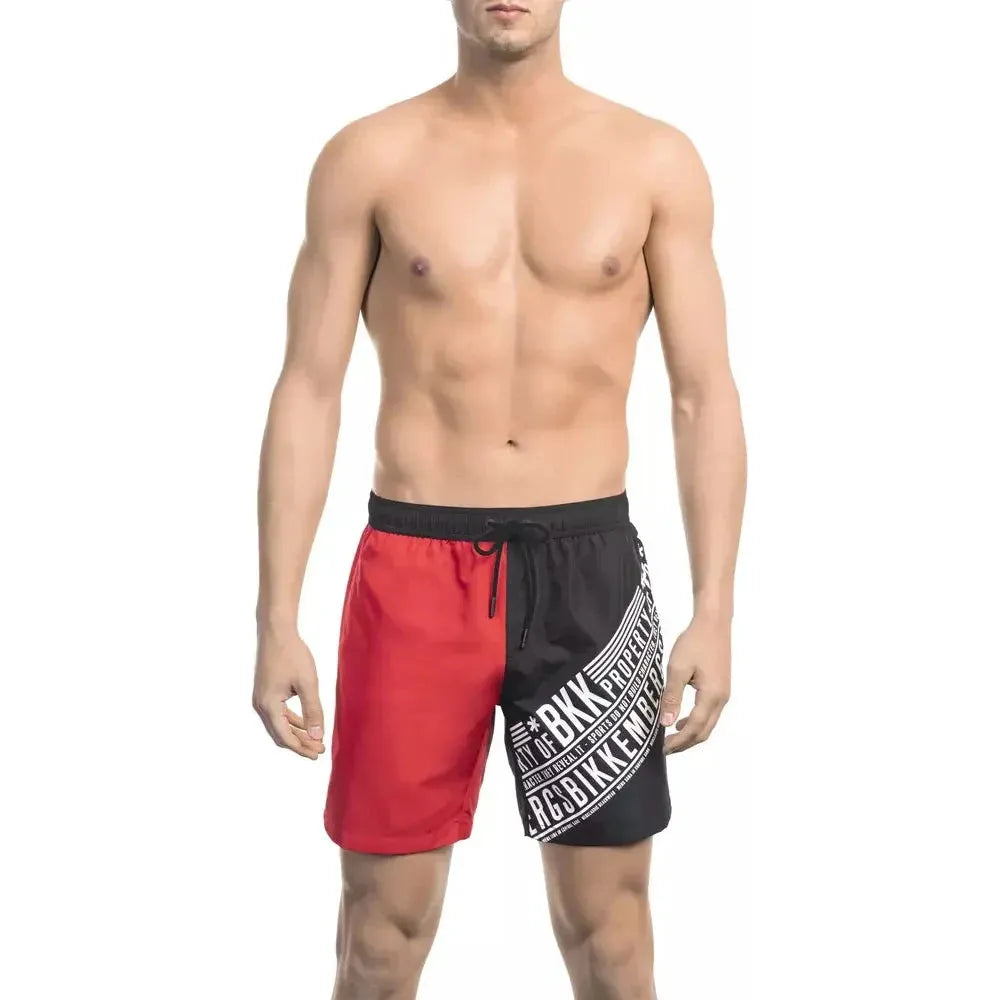 Bikkembergs Red Polyester Men Swim Short Bikkembergs Tan