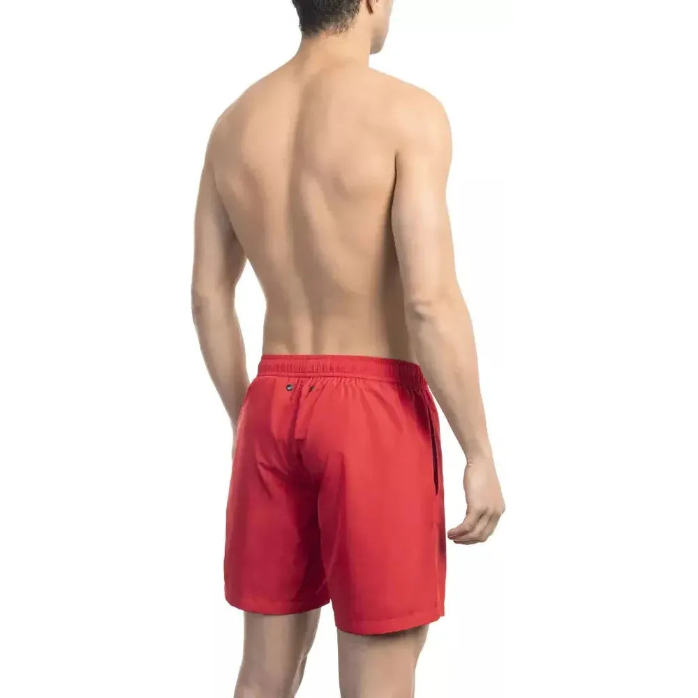 Bikkembergs Red Polyester Men Swim Short Bikkembergs Rosy Brown