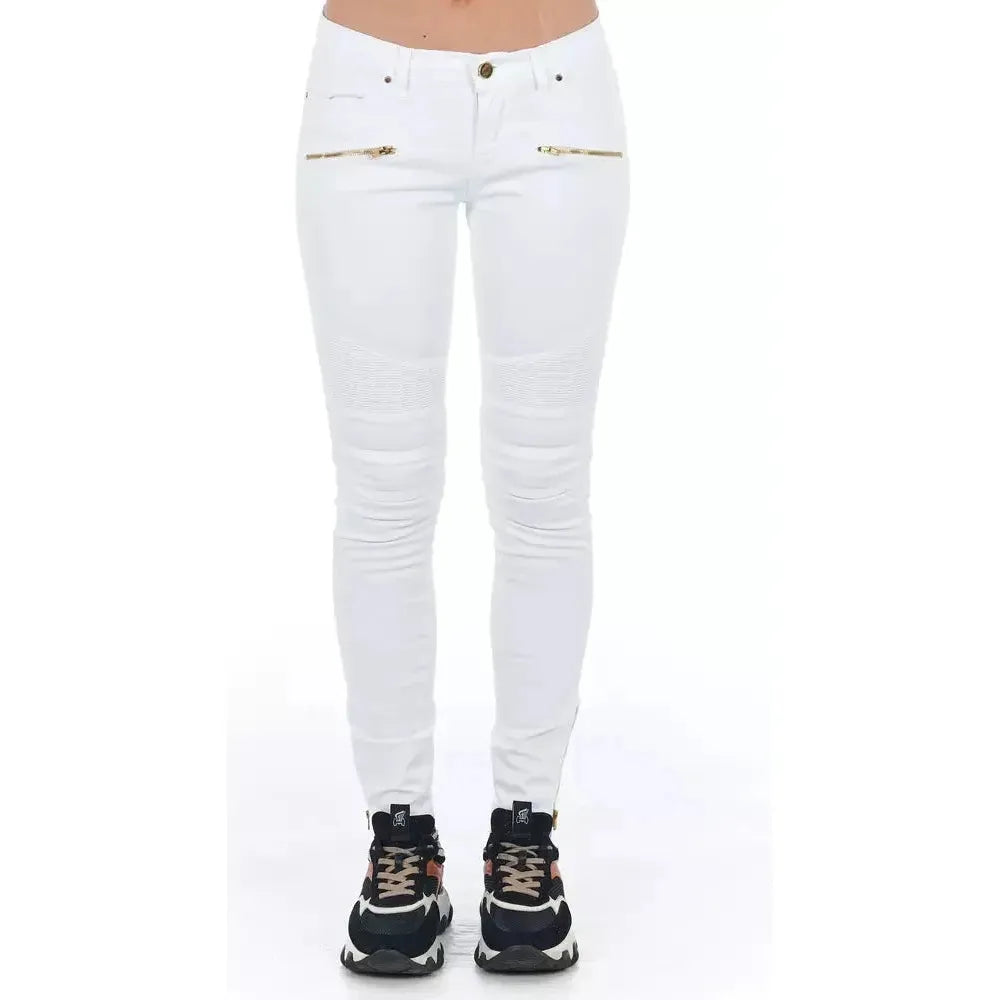 Frankie Morello White Cotton Women Jeans Frankie Morello Lavender