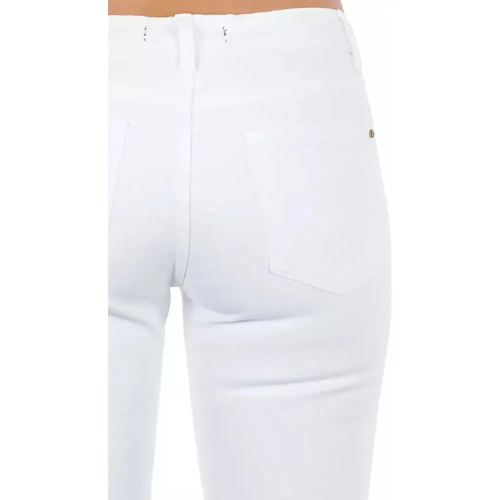 Frankie Morello White Cotton Women Jeans Frankie Morello Lavender