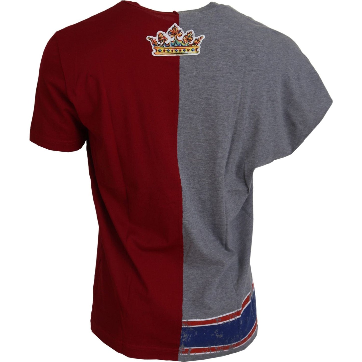 Dolce & Gabbana Red Gray Two Model DG Angel Crewneck T-shirt
