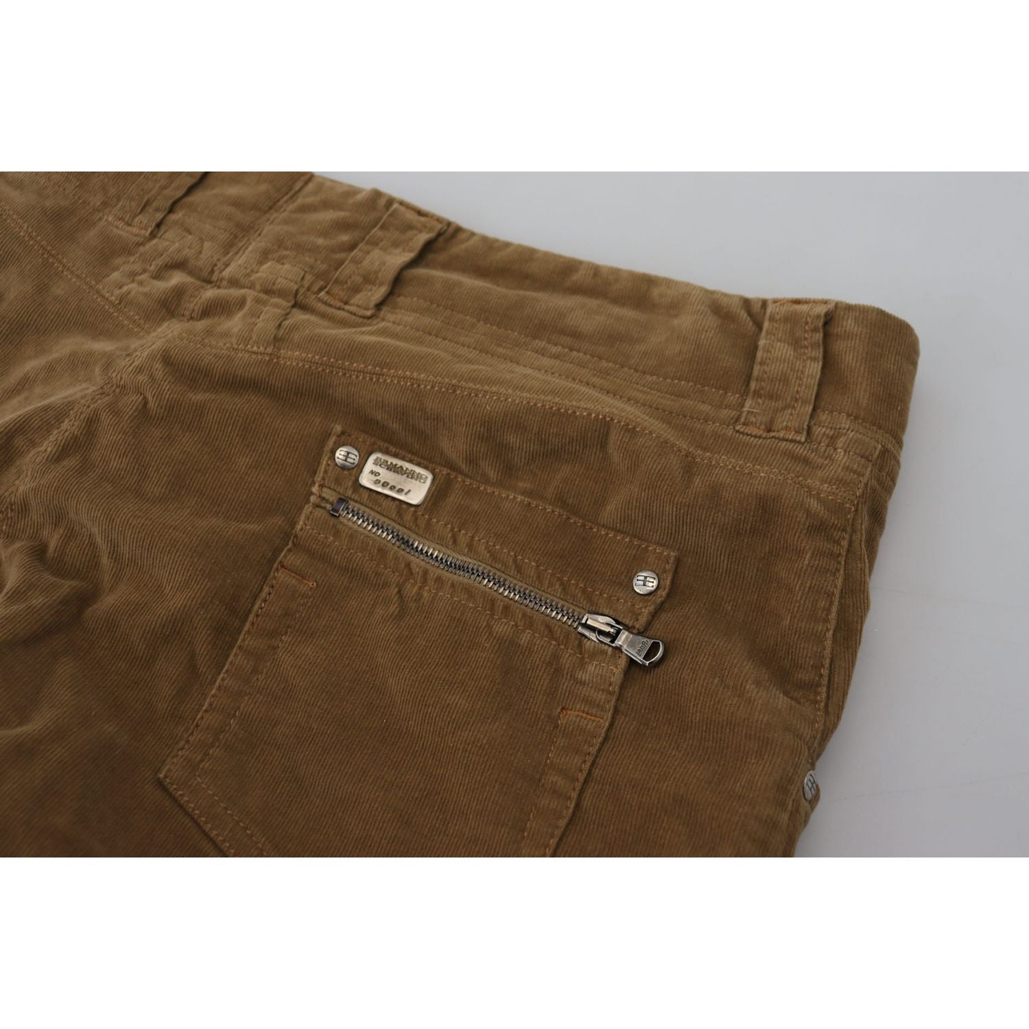 Ermanno Scervino Brown Cotton Corduroy Cargo Pants
