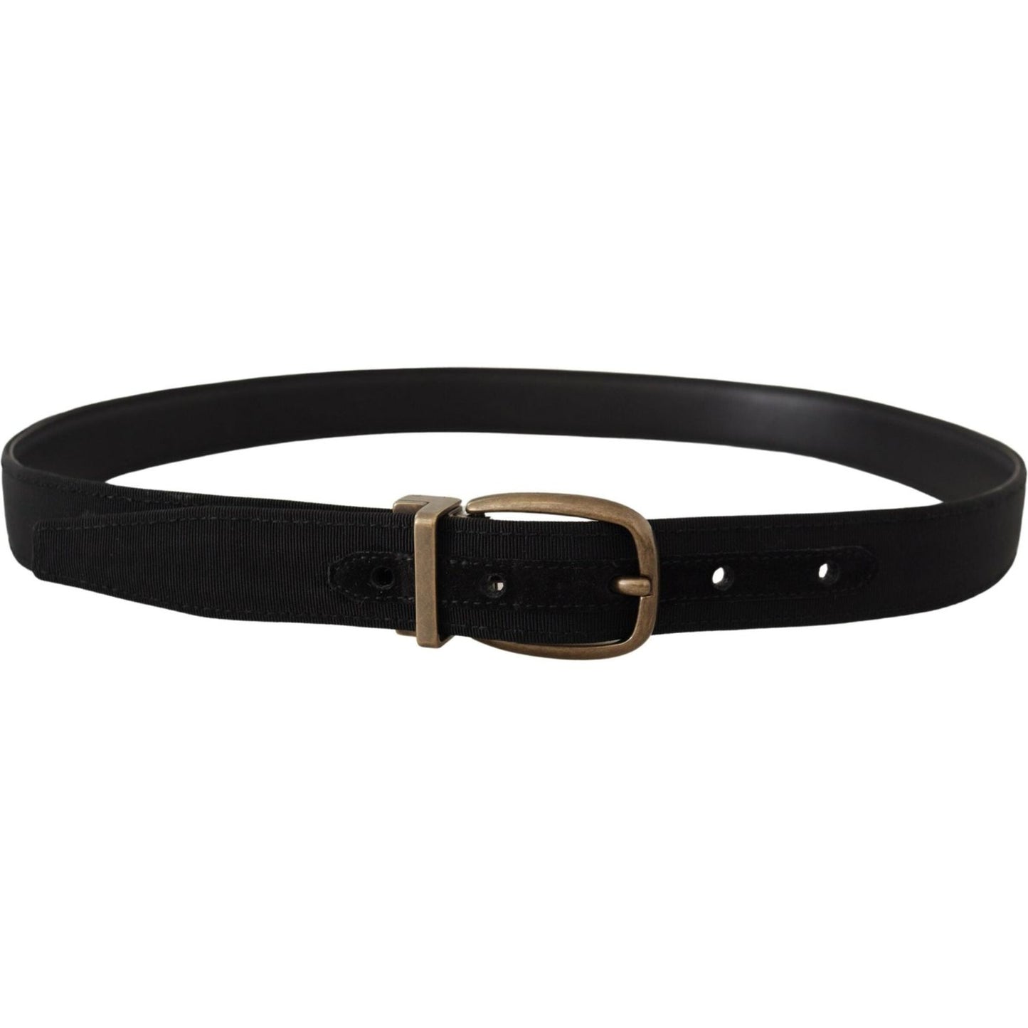 Dolce & Gabbana Elegant Grosgrain Leather Belt - Black Dolce & Gabbana Black