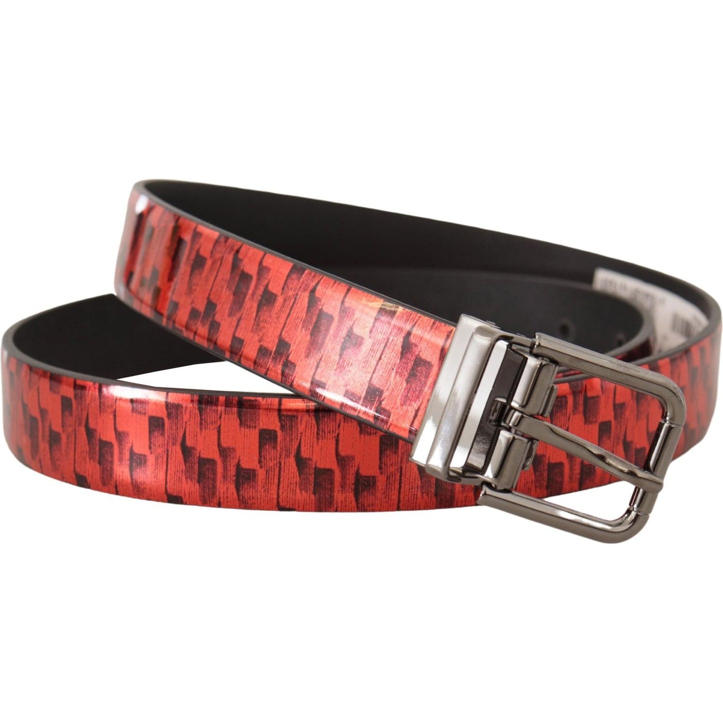 Dolce & Gabbana Elegant Red Leather Belt with Silver Buckle Dolce & Gabbana Sienna