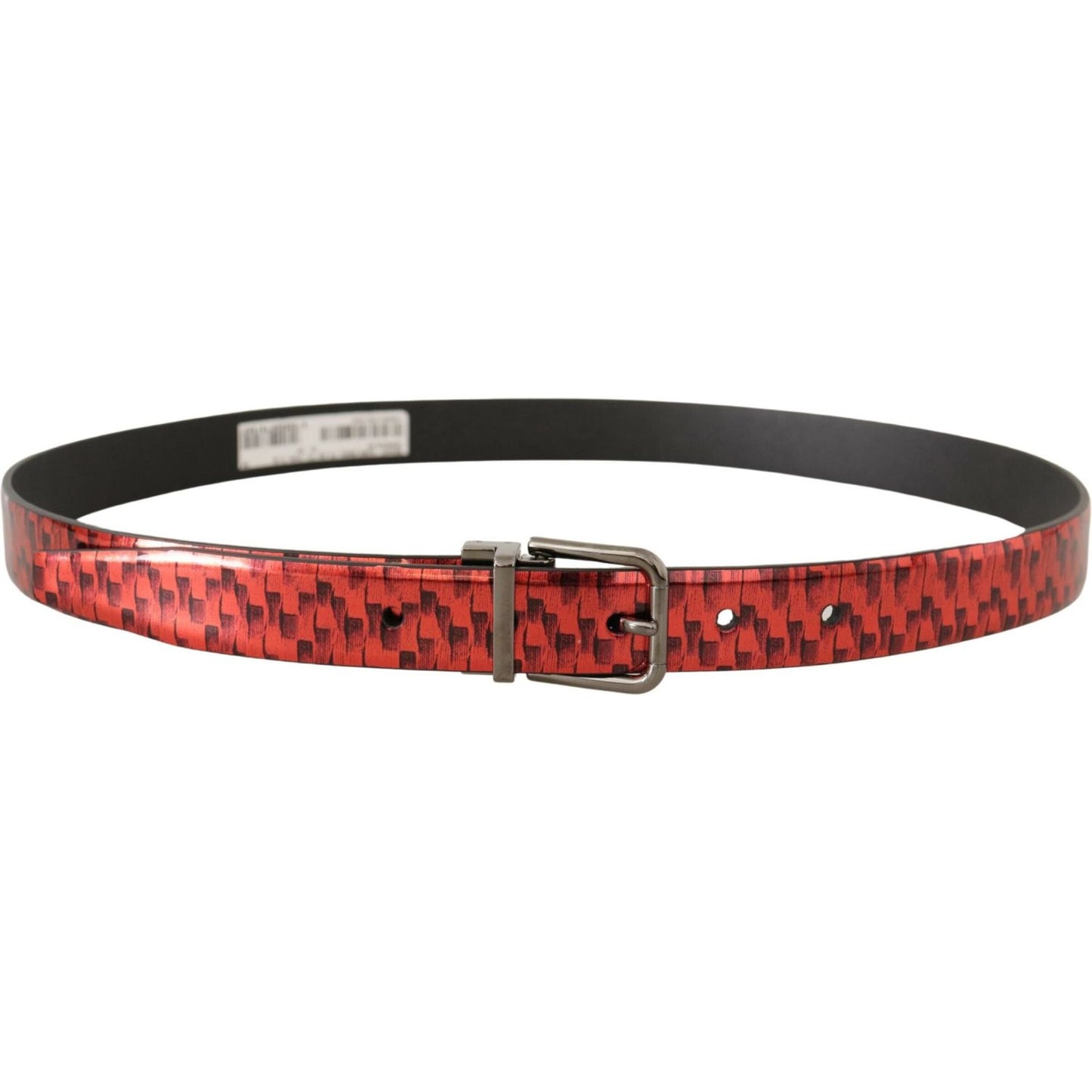 Dolce & Gabbana Elegant Red Leather Belt with Silver Buckle Dolce & Gabbana Sienna