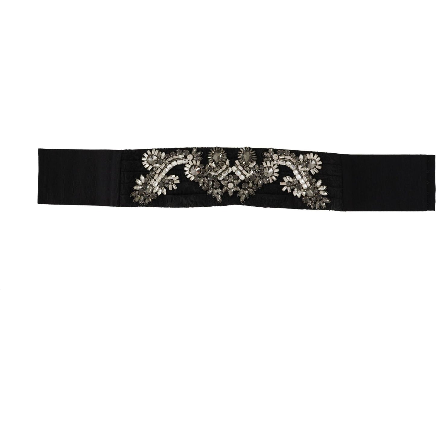 Dolce & Gabbana Elegant Rhinestone-Embellished Silk Belt Dolce & Gabbana Black