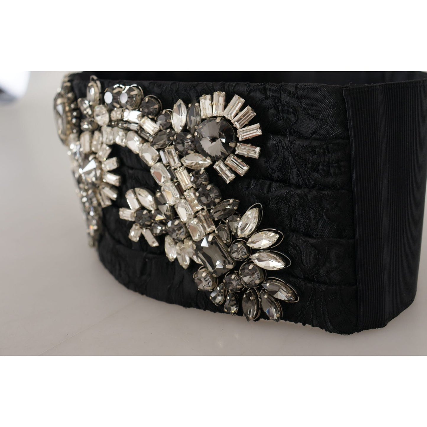 Dolce & Gabbana Elegant Rhinestone-Embellished Silk Belt Dolce & Gabbana Dark Slate Gray