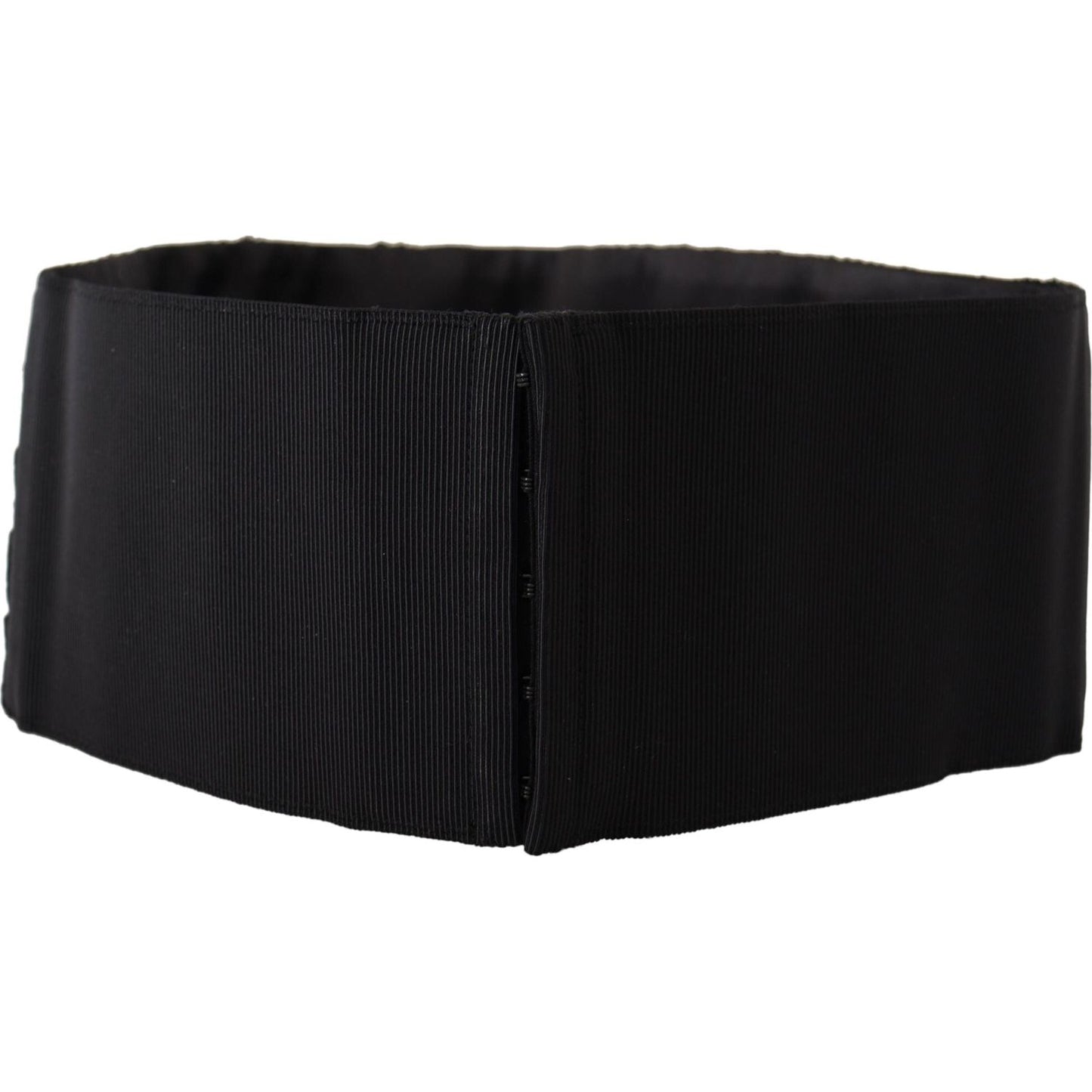 Dolce & Gabbana Elegant Rhinestone-Embellished Silk Belt Dolce & Gabbana Black