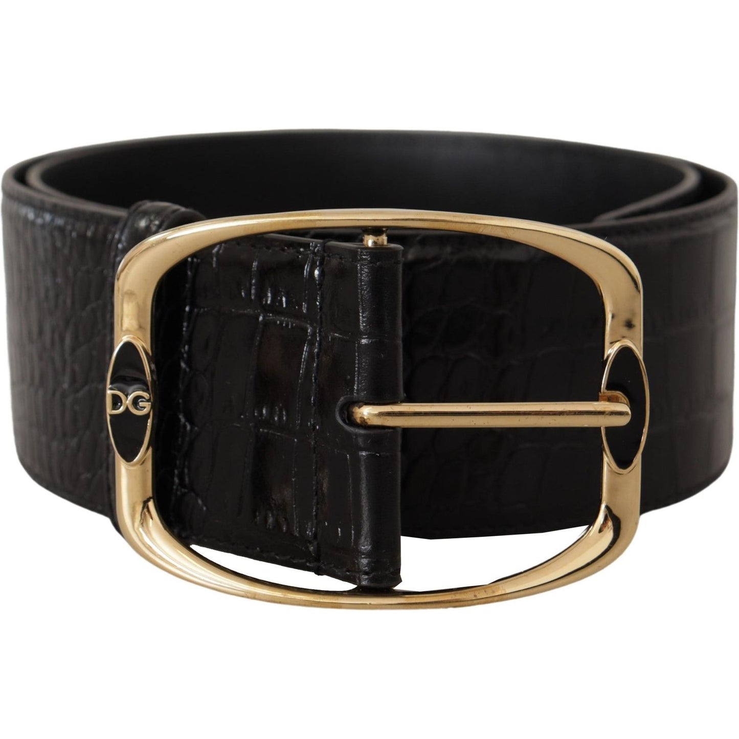 Dolce & Gabbana Elegant Black Leather Logo Belt Dolce & Gabbana Black