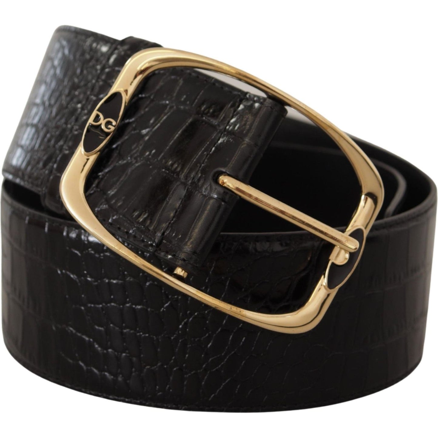 Dolce & Gabbana Elegant Black Leather Logo Belt Dolce & Gabbana Black