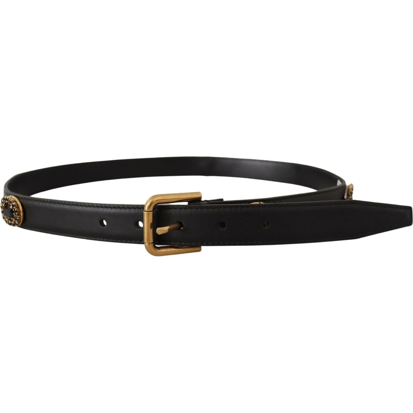 Dolce & Gabbana Elegant Black Leather Logo Belt Dolce & Gabbana Black