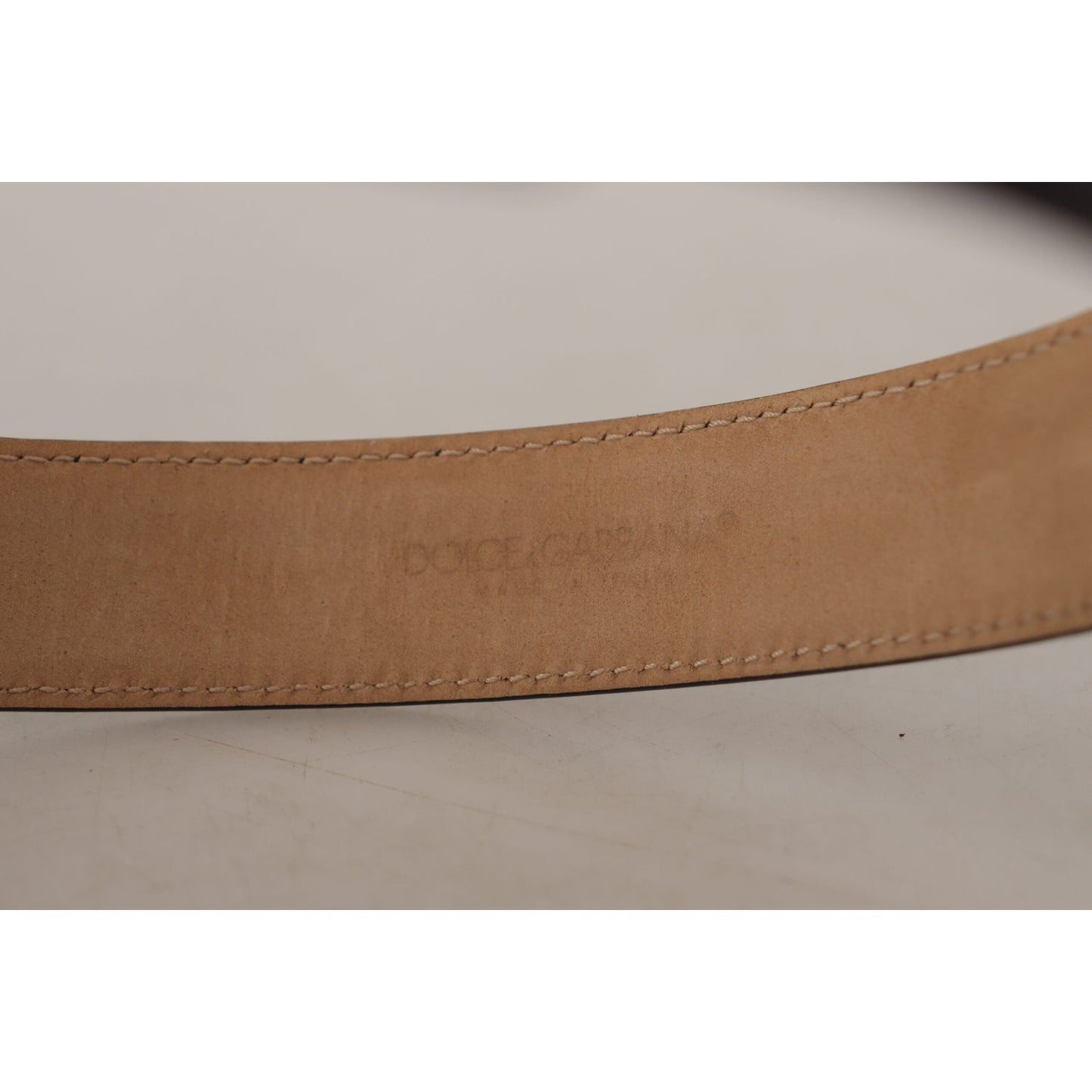 Dolce & Gabbana Elegant Leather Belt with Logo Buckle Dolce & Gabbana Rosy Brown