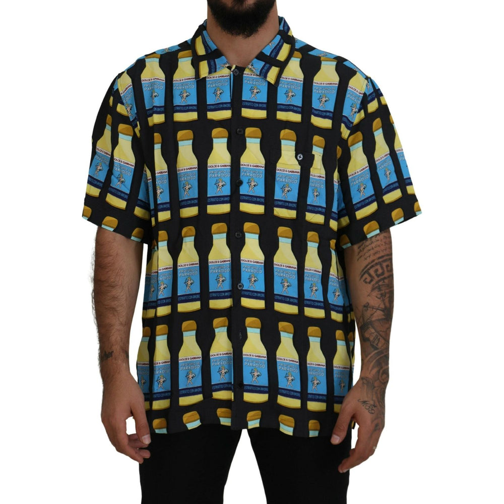 Dolce & Gabbana Multicolor Printed Viscose Casual Shirt TSH83573 - 37