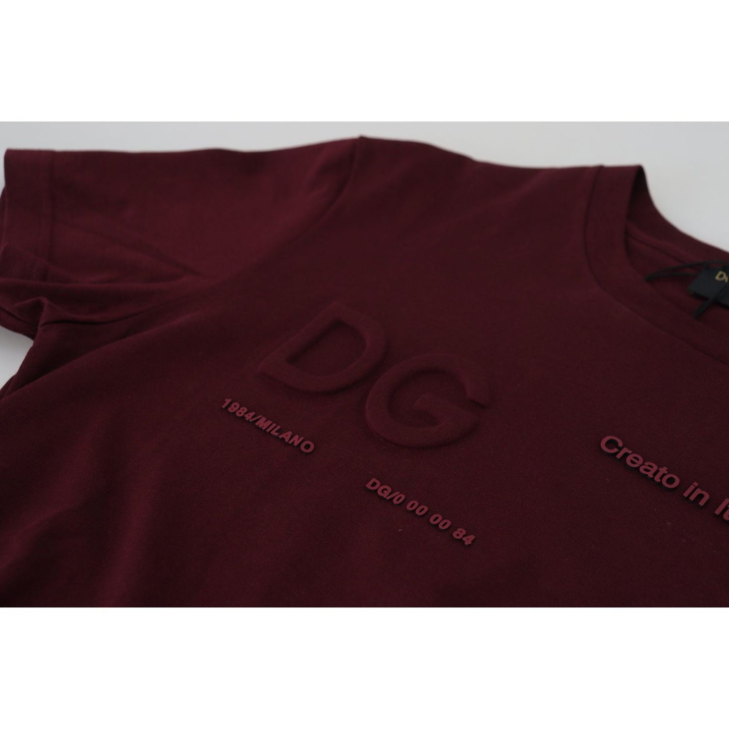 Dolce & Gabbana Maroon Printed Short Sleeves Men T-shirt TSH83682 - 42