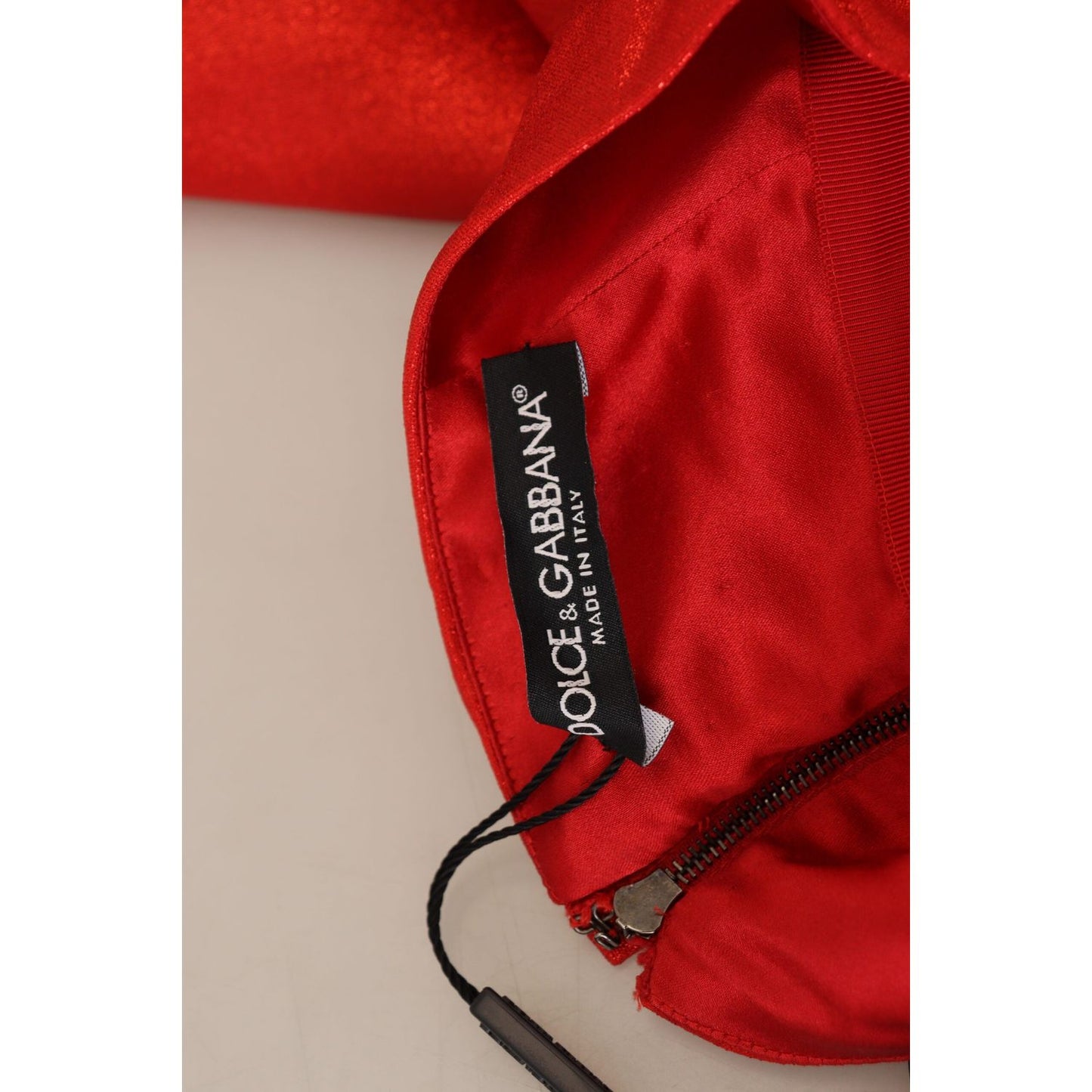 Dolce & Gabbana Metallic Red High Waist Mini Skirt Dolce & Gabbana Gray