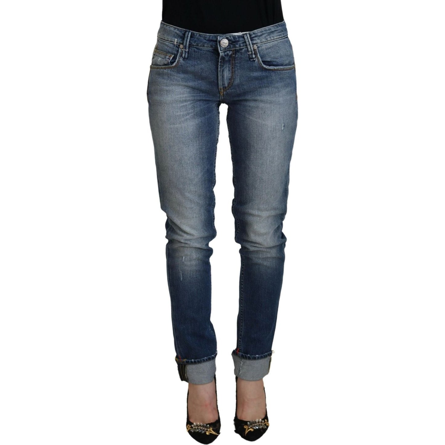 Acht Sleek Skinny Low Waist Denim Jeans Acht Dark Slate Gray