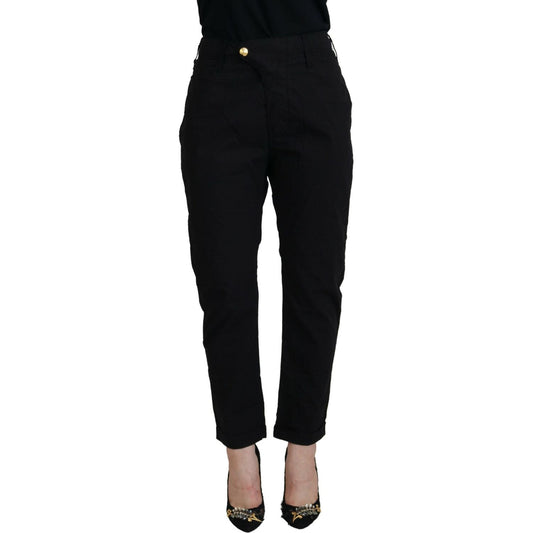 CYCLE Black Cotton Baggy High Waist Women Pants