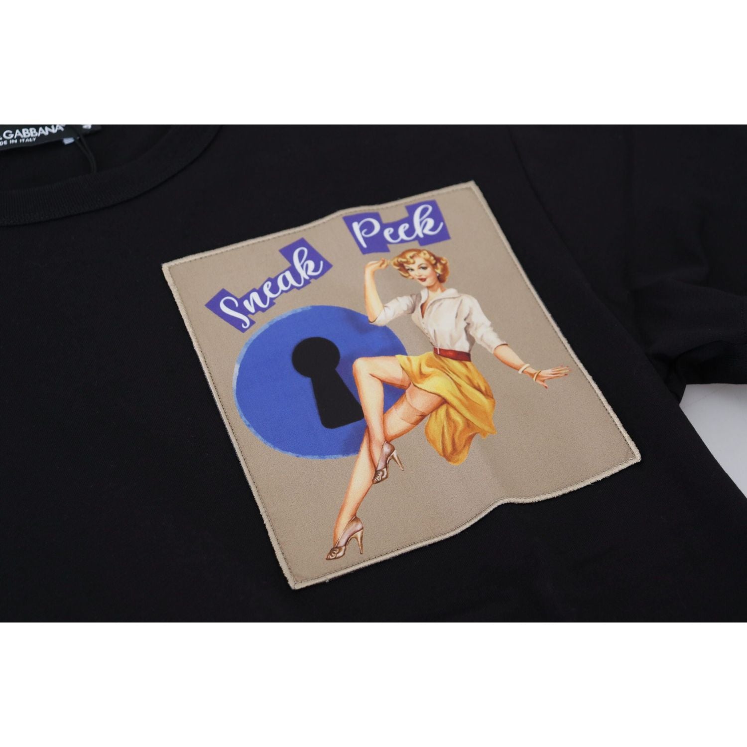 Dolce & Gabbana Black Sneak Peek Cotton Short Sleeve T-shirt