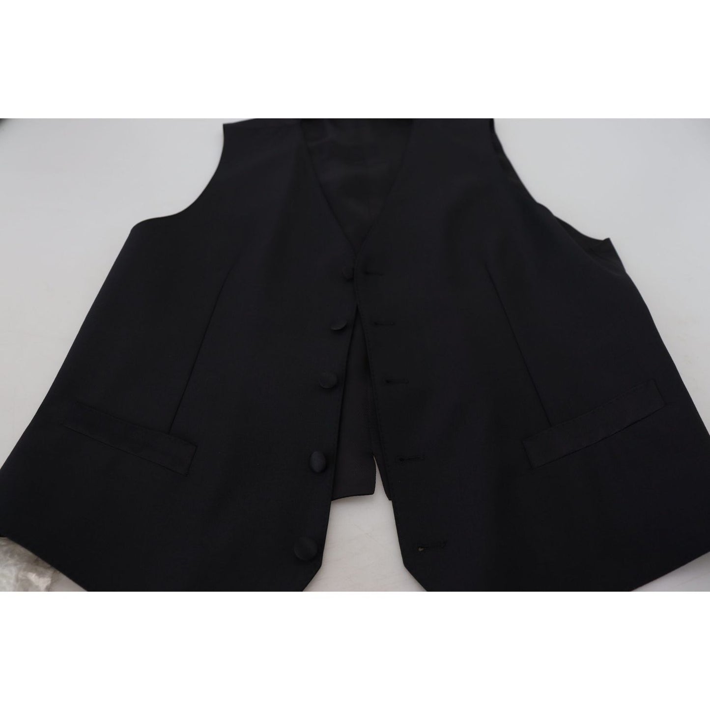 Dolce & Gabbana Black Virgin Wool Waistcoat Formal Vest TSH83841-52