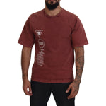 Dolce & Gabbana Maroon Print Round Neck Short Sleeves T-shirt TSH83948-46