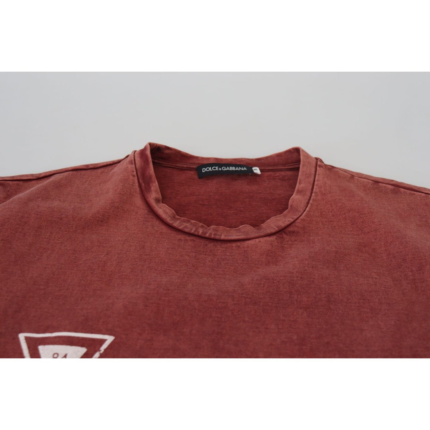 Dolce & Gabbana Maroon Print Round Neck Short Sleeves T-shirt TSH83948-46