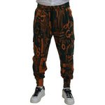 Dolce & Gabbana Multicolor Logo Print Silk Cargo Jogger Pants PAN74781-48