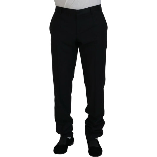 Dolce & Gabbana Black Dress Wool Silk Trouser Pants