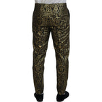 Dolce & Gabbana Black Gold Jacquard Dress Trouser Pants PAN74727- 48