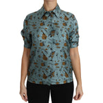 Dolce & Gabbana Multicolor Musical Instruments Silk Short sleeve Shirt TSH2895-36