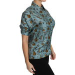 Dolce & Gabbana Multicolor Musical Instruments Silk Short sleeve Shirt TSH2895-36