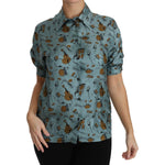 Dolce & Gabbana Multicolor Musical Instruments Silk Short sleeve Shirt TSH2895-36