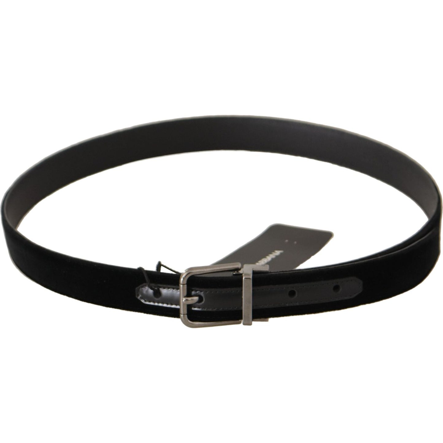 Dolce & Gabbana Elegant Black Cotton-Leather D&G Belt Dolce & Gabbana Black
