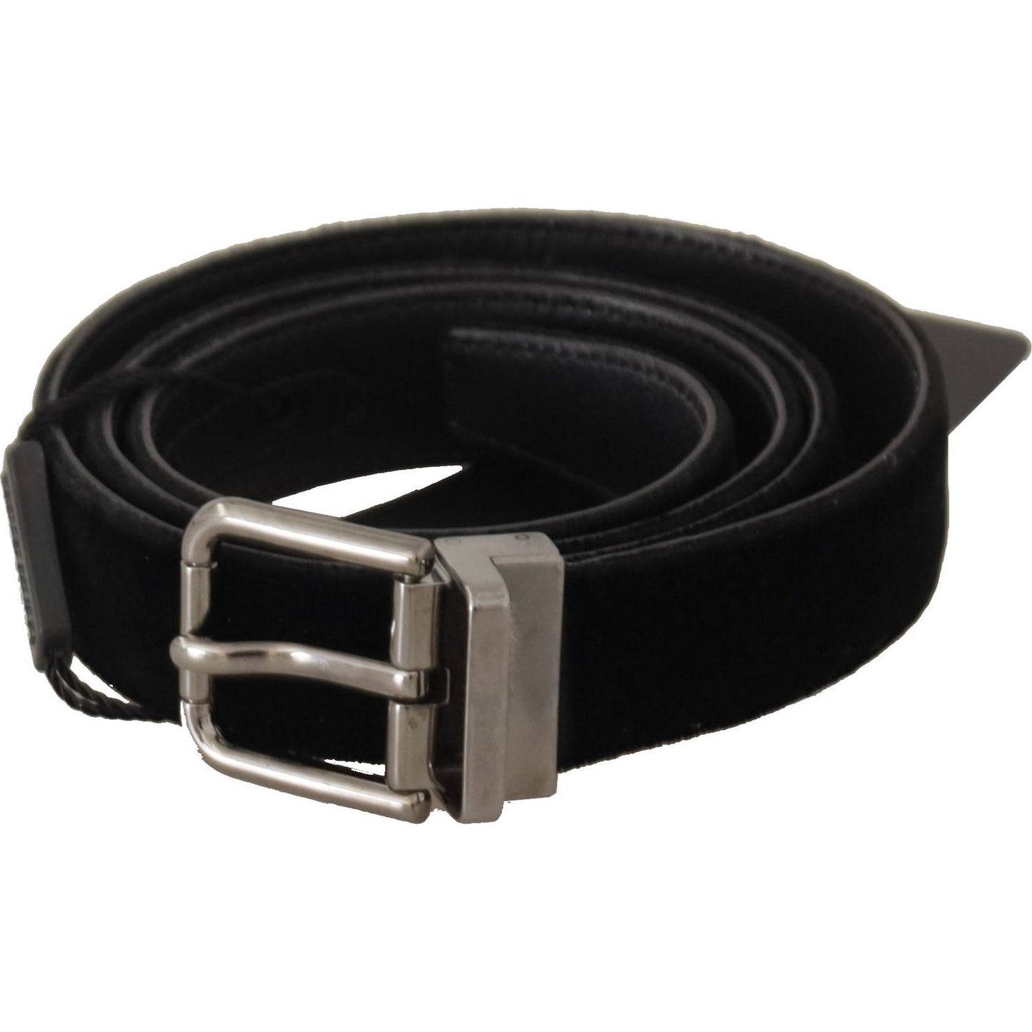 Dolce & Gabbana Elegant Black Cotton-Leather D&G Belt Dolce & Gabbana Black